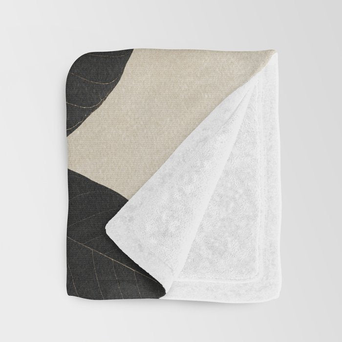 Minimal Abstract Art Tropical Leaves 2 Throw Blanket Gallery Image 3