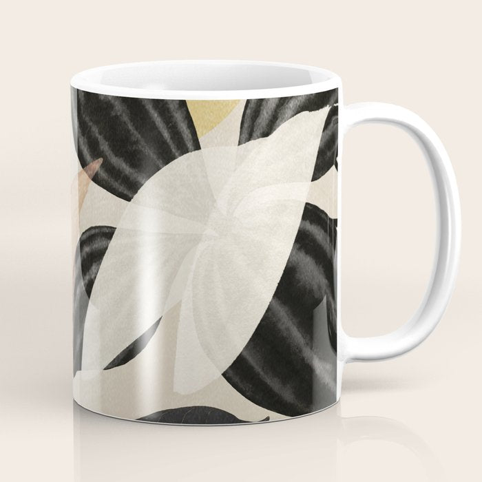 Minimal Abstract Art Tropical Leaves 2 Coffee Mug Gallery Image 1