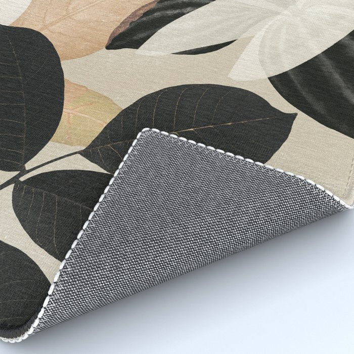 Minimal Abstract Art Tropical Leaves 2 Rug Gallery Image 4