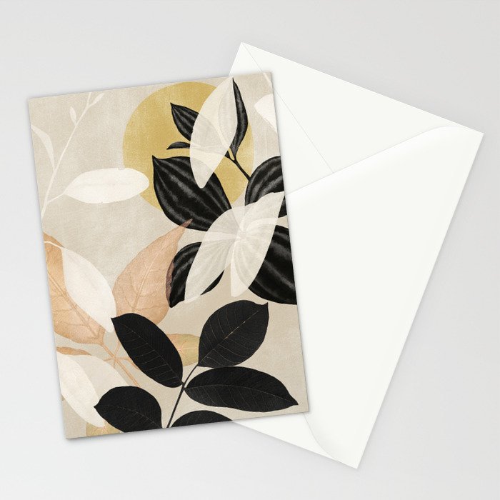Minimal Abstract Art Tropical Leaves 2 Stationery Card Gallery Image 2
