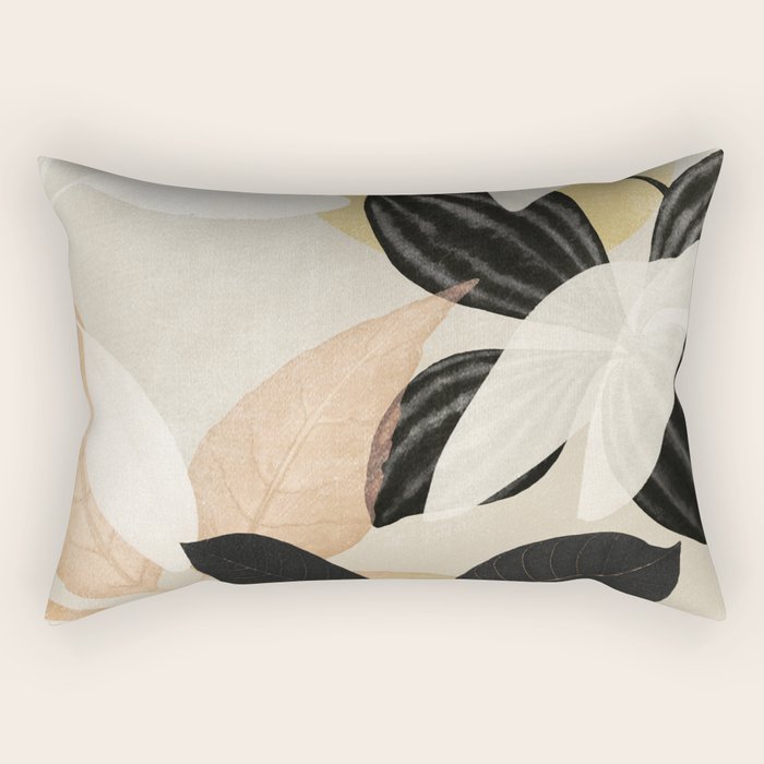 Minimal Abstract Art Tropical Leaves 2 Rectangular Pillow Gallery Image 2