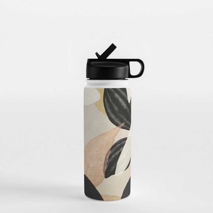 Minimal Abstract Art Tropical Leaves 2 Water Bottle Gallery Image 1