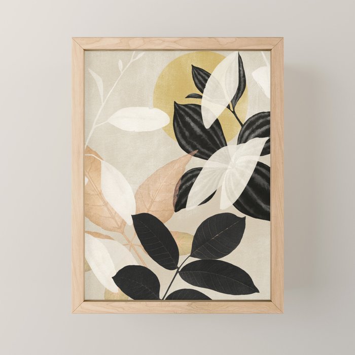 Minimal Abstract Art Tropical Leaves 2 Mini Art Print Gallery Image 1
