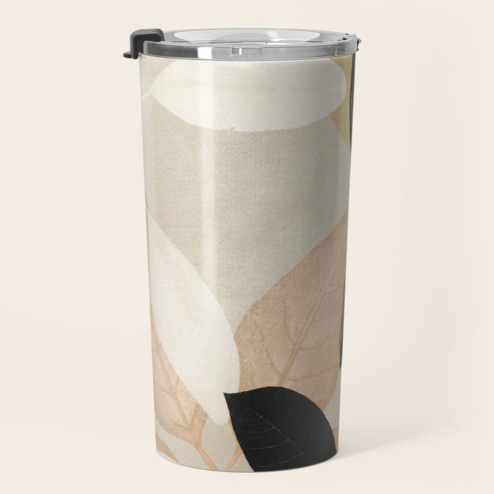 Minimal Abstract Art Tropical Leaves 2 Travel Mug Gallery Image 3
