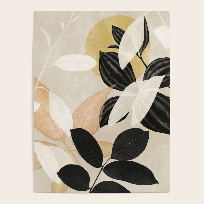 Minimal Abstract Art Tropical Leaves 2 Poster Gallery Image 4