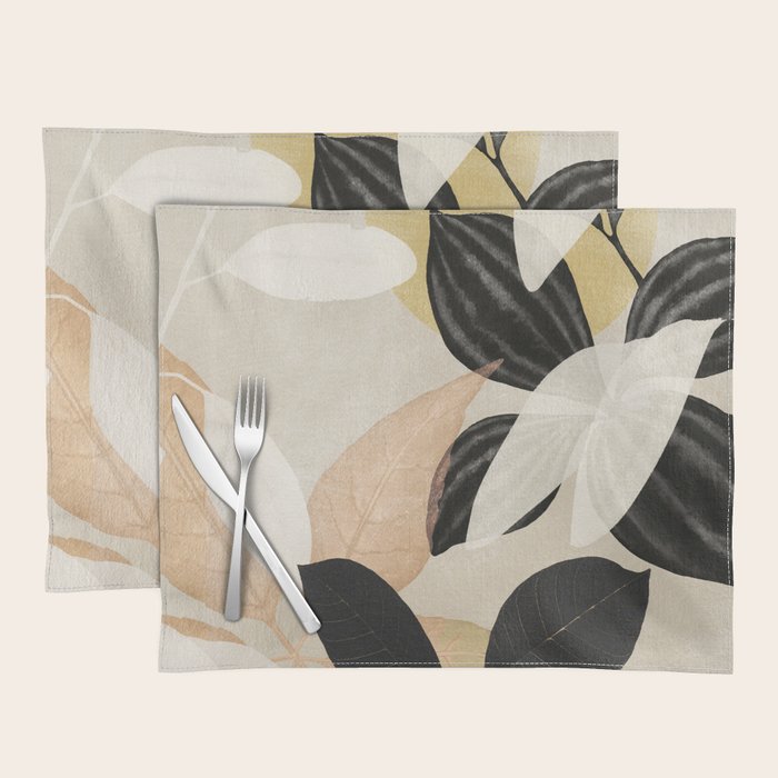 Minimal Abstract Art Tropical Leaves 2 Placemat Gallery Image 1