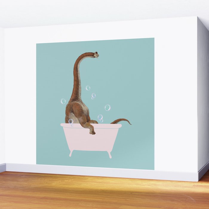 Brachiosaurus in Bathtub Wall Mural Gallery Image 2