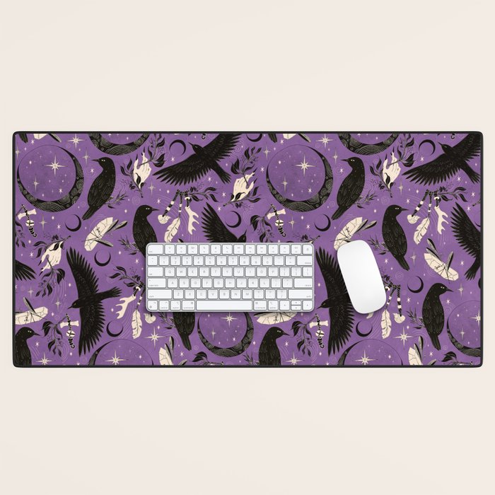 Raven Tarot Purple  Desk Mat Gallery Image 1
