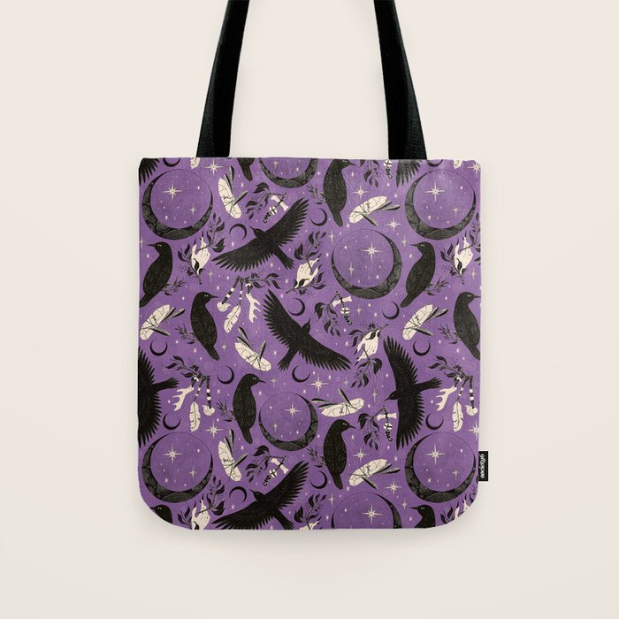 Raven Tarot Purple  Tote Bag Gallery Image 1