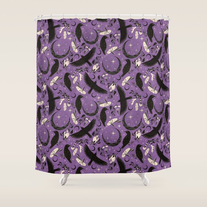 Raven Tarot Purple  Shower Curtain Gallery Image 1
