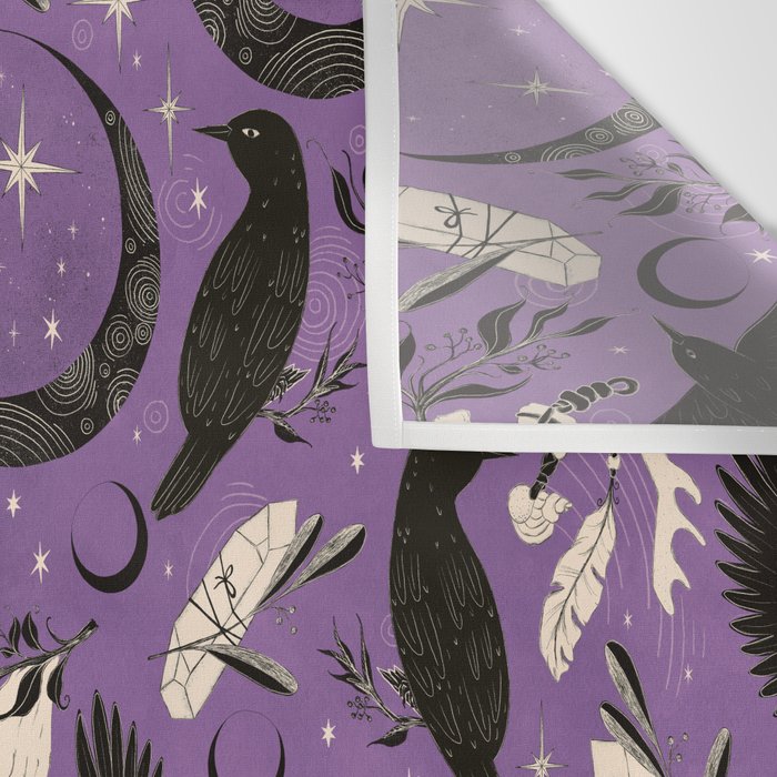 Raven Tarot Purple  Wall Tapestry Gallery Image 3