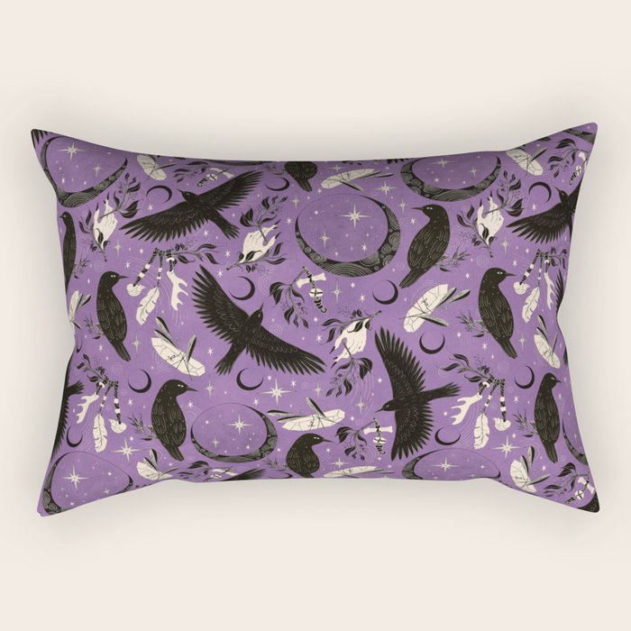 Raven Tarot Purple  Rectangular Pillow Gallery Image 2