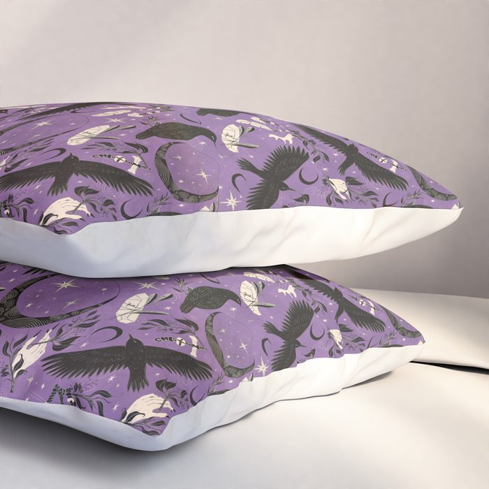 Raven Tarot Purple  Pillow Sham Gallery Image 3