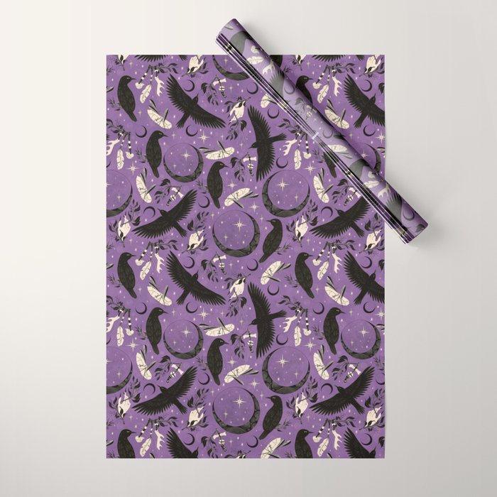 Raven Tarot Purple  Wrapping Paper Gallery Image 1