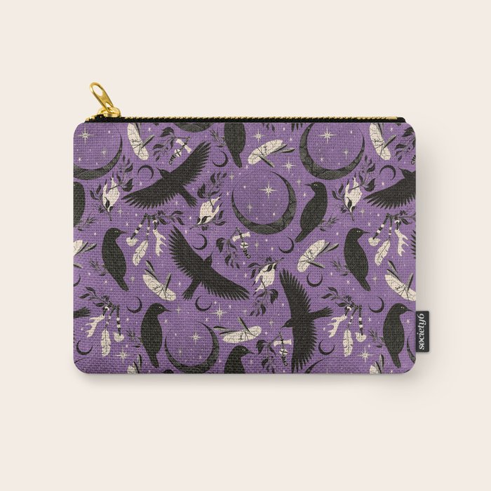 Raven Tarot Purple  Carry All Pouch Gallery Image 1