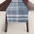 Blue Plaid Pattern, Geometric Art Table Runner Gallery Image 1