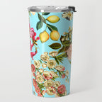 Lemon and Leaf Pattern IV Travel Mug Gallery Image 2