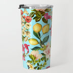 Lemon and Leaf Pattern IV Travel Mug Gallery Image 3