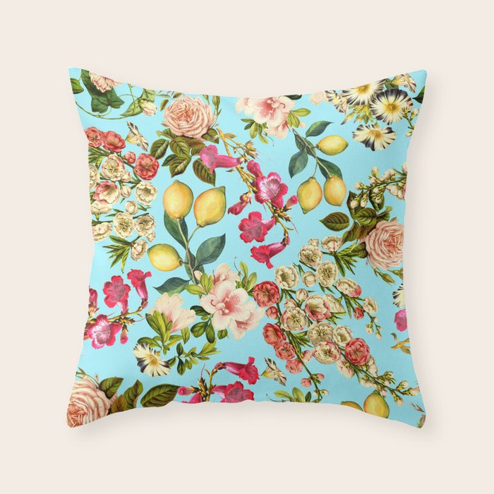 Lemon and Leaf Pattern IV Throw Pillow Gallery Image 6