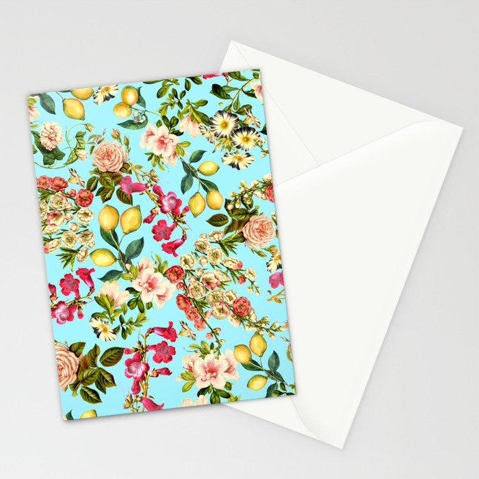 Lemon and Leaf Pattern IV Stationery Card Gallery Image 2