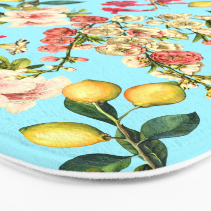Lemon and Leaf Pattern IV Bath Mat Gallery Image 3