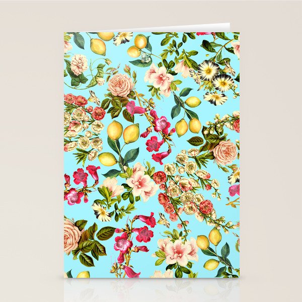 Lemon and Leaf Pattern IV Stationery Card Gallery Image 1
