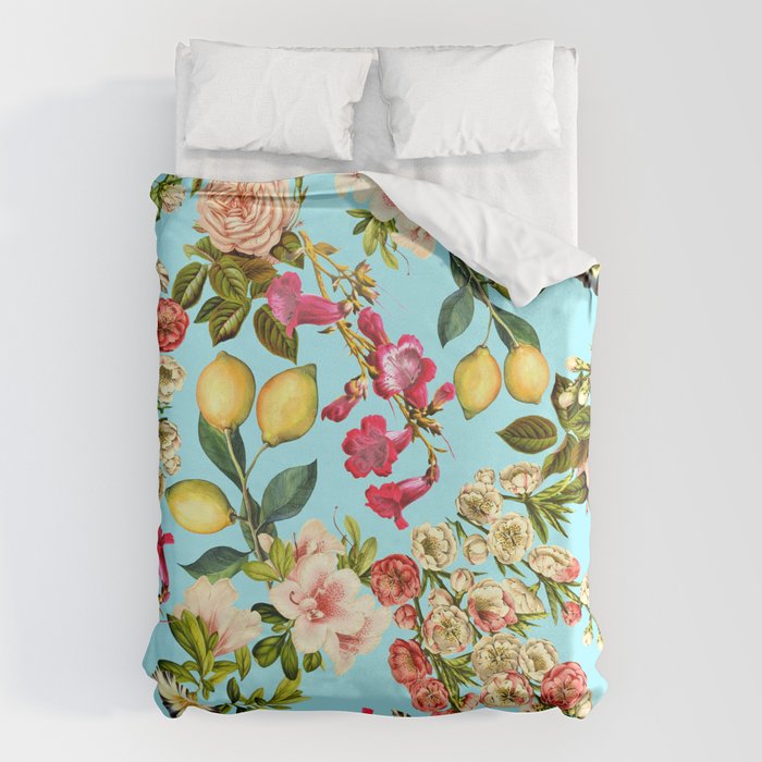 Lemon and Leaf Pattern IV Duvet Cover Gallery Image 1