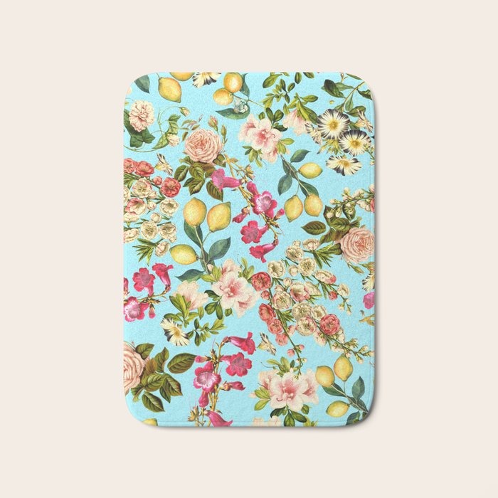 Lemon and Leaf Pattern IV Bath Mat Gallery Image 1