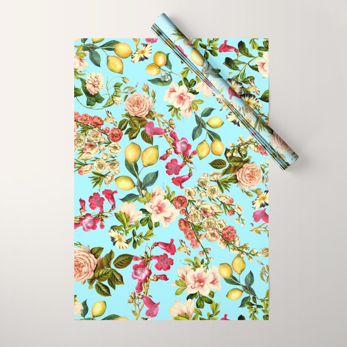 Lemon and Leaf Pattern IV Wrapping Paper Gallery Image 1