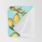 Lemon and Leaf Pattern IV Throw Blanket Gallery Image 3
