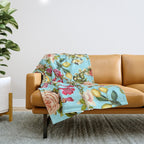 Lemon and Leaf Pattern IV Throw Blanket Gallery Image 1