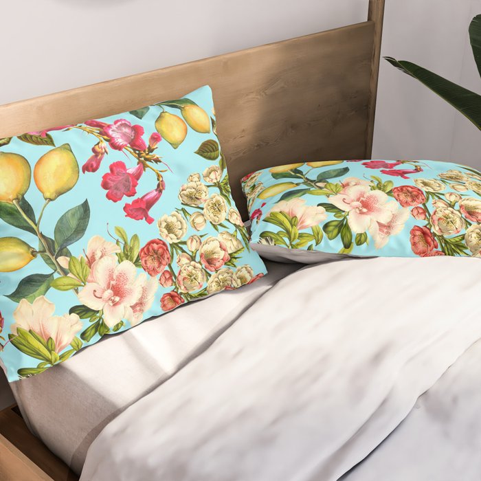 Lemon and Leaf Pattern IV Pillow Sham Gallery Image 2