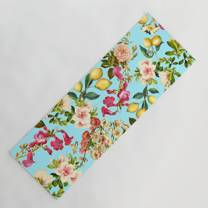 Lemon and Leaf Pattern IV Yoga Mat Gallery Image 1