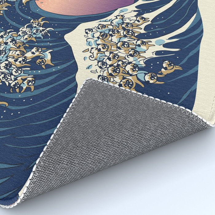 The Great Wave of Pug Rug Gallery Image 4