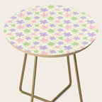 Colorful retro flower checkered pattern Side Table Gallery Image 2