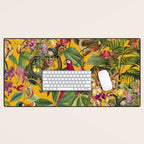 Snake Princess Tropical Jungle Vibes Multicolor Yellow Desk Mat Gallery Image 1