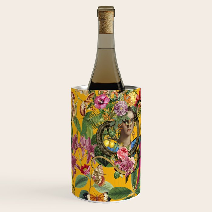 Snake Princess Tropical Jungle Vibes Multicolor Yellow Wine Chiller Gallery Image 2