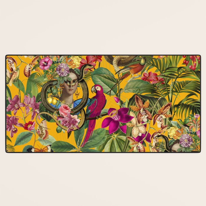 Snake Princess Tropical Jungle Vibes Multicolor Yellow Desk Mat Gallery Image 3