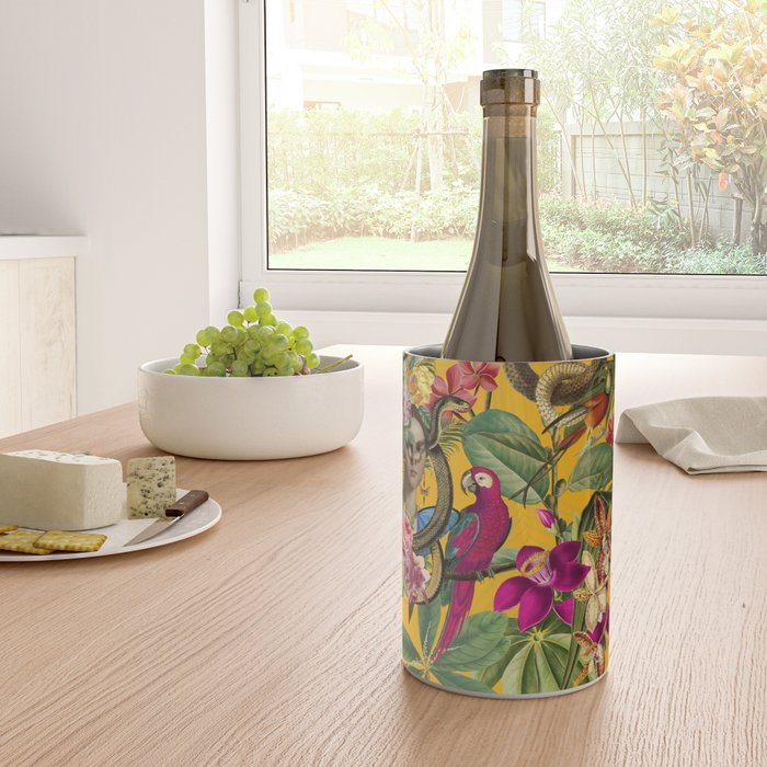Snake Princess Tropical Jungle Vibes Multicolor Yellow Wine Chiller Gallery Image 4