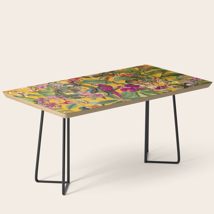 Snake Princess Tropical Jungle Vibes Multicolor Yellow Coffee Table Gallery Image 1