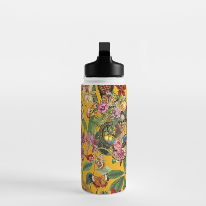 Snake Princess Tropical Jungle Vibes Multicolor Yellow Water Bottle Gallery Image 3