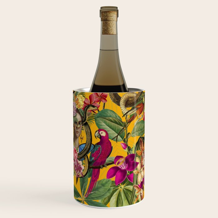 Snake Princess Tropical Jungle Vibes Multicolor Yellow Wine Chiller Gallery Image 1