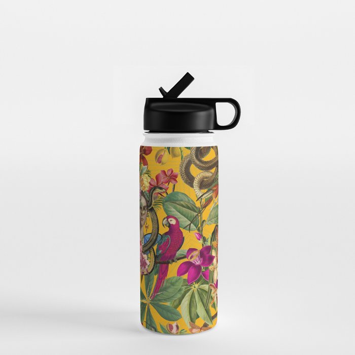 Snake Princess Tropical Jungle Vibes Multicolor Yellow Water Bottle Gallery Image 1