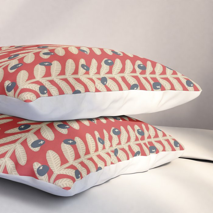 Festive Berries / Red, Beige & Blue Pillow Sham Gallery Image 3