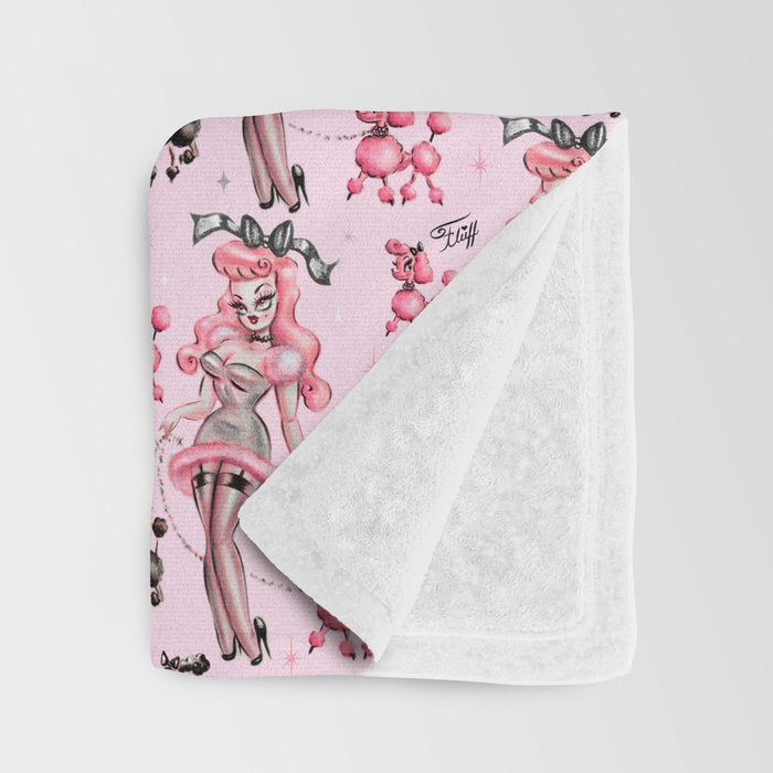 Miss Pink Poodle Throw Blanket Gallery Image 3