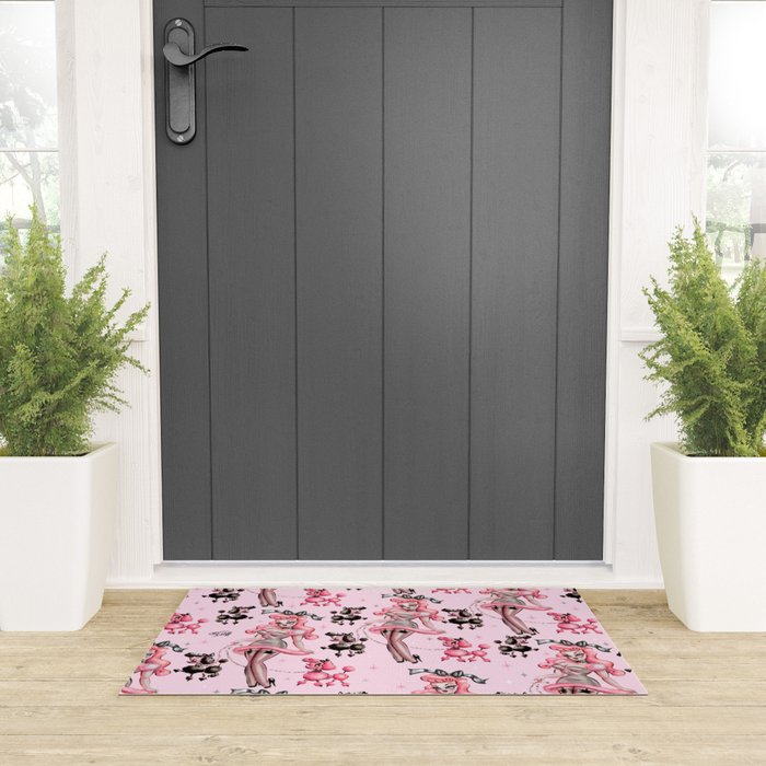 Miss Pink Poodle Welcome Mat Gallery Image 3