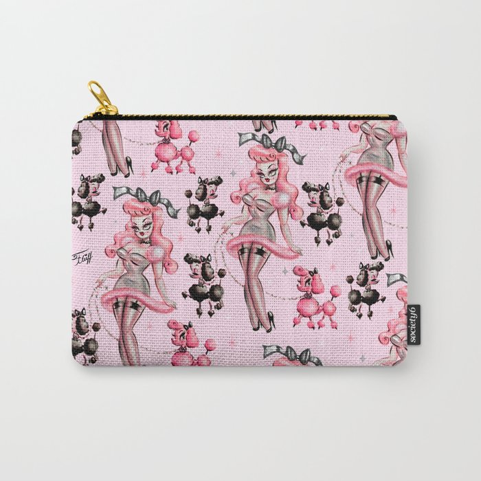 Miss Pink Poodle Carry All Pouch Gallery Image 1