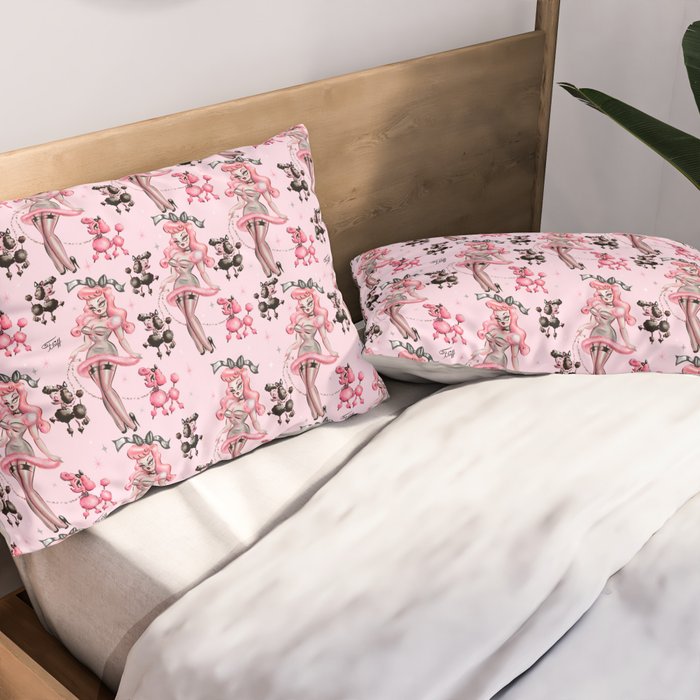 Miss Pink Poodle Pillow Sham Gallery Image 2