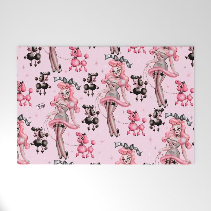 Miss Pink Poodle Welcome Mat Gallery Image 1