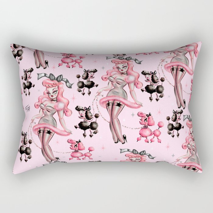 Miss Pink Poodle Rectangular Pillow Gallery Image 2